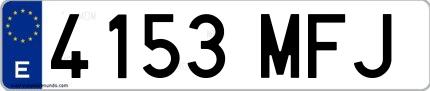 Ejemplo de matrícula española 4153 MFJ
