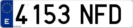 Ejemplo de matrícula española 4153 NFD