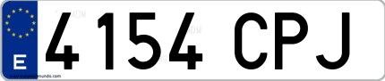 Ejemplo de matrícula española 4154 CPJ