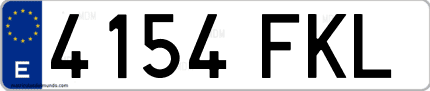 Ejemplo de matrícula de coche ordinaria 4154 FKL