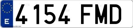 Ejemplo de matrícula española 4154 FMD