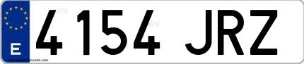 Ejemplo de matrícula española 4154 JRZ