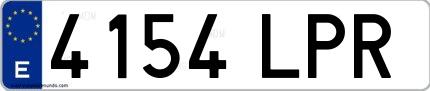 Ejemplo de matrícula española 4154 LPR