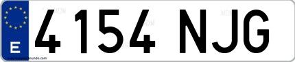 Ejemplo de matrícula española 4154 NJG