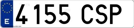 Ejemplo de matrícula española 4155 CSP