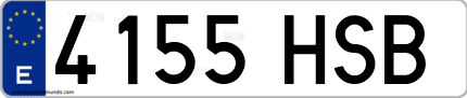 Ejemplo de matrícula de coche ordinaria 4155 HSB