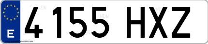 Ejemplo de matrícula española 4155 HXZ