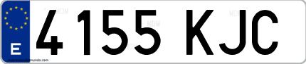 Ejemplo de matrícula de coche ordinaria 4155 KJC