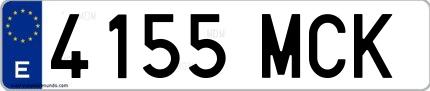 Ejemplo de matrícula española 4155 MCK