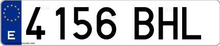 Ejemplo de matrícula de coche ordinaria 4156 BHL
