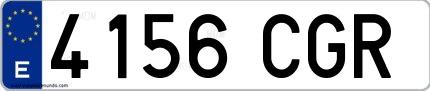 Ejemplo de matrícula española 4156 CGR