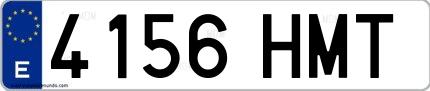 Ejemplo de matrícula española 4156 HMT