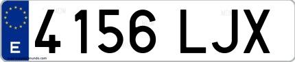 Ejemplo de matrícula española 4156 LJX