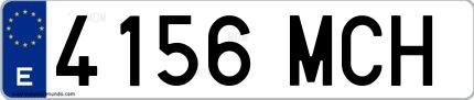 Ejemplo de matrícula española 4156 MCH