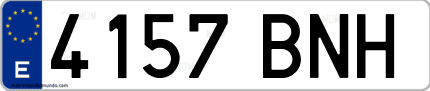Ejemplo de matrícula de coche ordinaria 4157 BNH
