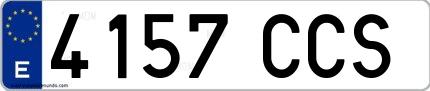 Ejemplo de matrícula española 4157 CCS