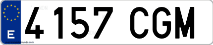 Ejemplo de matrícula de coche ordinaria 4157 CGM