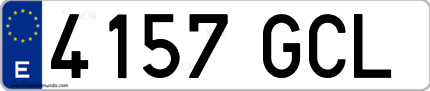 Ejemplo de matrícula de coche ordinaria 4157 GCL