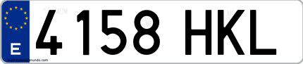 Ejemplo de matrícula española 4158 HKL