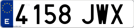Ejemplo de matrícula de coche ordinaria 4158 JWX