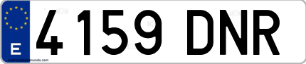 Ejemplo de matrícula de coche ordinaria 4159 DNR