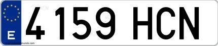 Ejemplo de matrícula española 4159 HCN