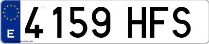 Ejemplo de matrícula española 4159 HFS