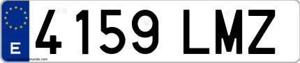 Ejemplo de matrícula de coche ordinaria 4159 LMZ