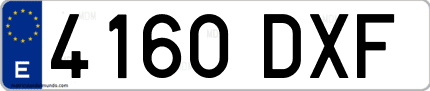 Ejemplo de matrícula de coche ordinaria 4160 DXF