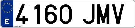 Ejemplo de matrícula española 4160 JMV