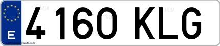 Ejemplo de matrícula española 4160 KLG