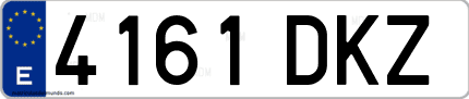 Ejemplo de matrícula de coche ordinaria 4161 DKZ