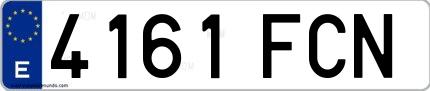 Ejemplo de matrícula española 4161 FCN