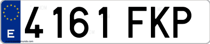 Ejemplo de matrícula de coche ordinaria 4161 FKP