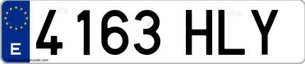 Ejemplo de matrícula española 4163 HLY