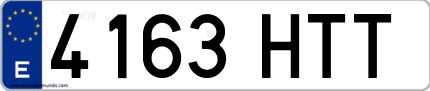 Ejemplo de matrícula de coche ordinaria 4163 HTT
