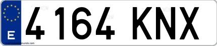 Ejemplo de matrícula española 4164 KNX