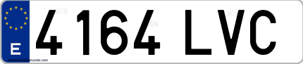 Ejemplo de matrícula de coche ordinaria 4164 LVC