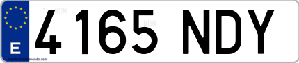 Ejemplo de matrícula de coche ordinaria 4165 NDY