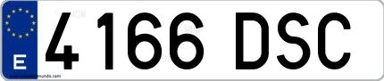 Ejemplo de matrícula española 4166 DSC