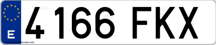 Ejemplo de matrícula de coche ordinaria 4166 FKX