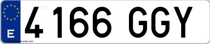 Ejemplo de matrícula española 4166 GGY