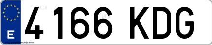 Ejemplo de matrícula española 4166 KDG