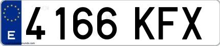 Ejemplo de matrícula española 4166 KFX