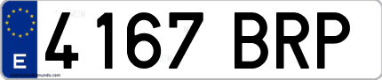 Ejemplo de matrícula de coche ordinaria 4167 BRP