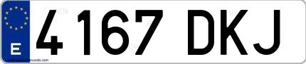 Ejemplo de matrícula española 4167 DKJ