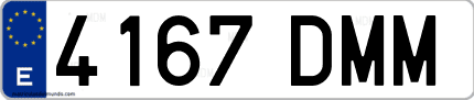 Ejemplo de matrícula de coche ordinaria 4167 DMM