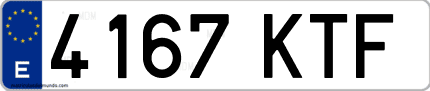 Ejemplo de matrícula de coche ordinaria 4167 KTF