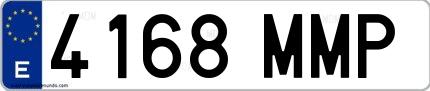 Ejemplo de matrícula española 4168 MMP