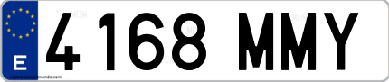 Ejemplo de matrícula de coche ordinaria 4168 MMY